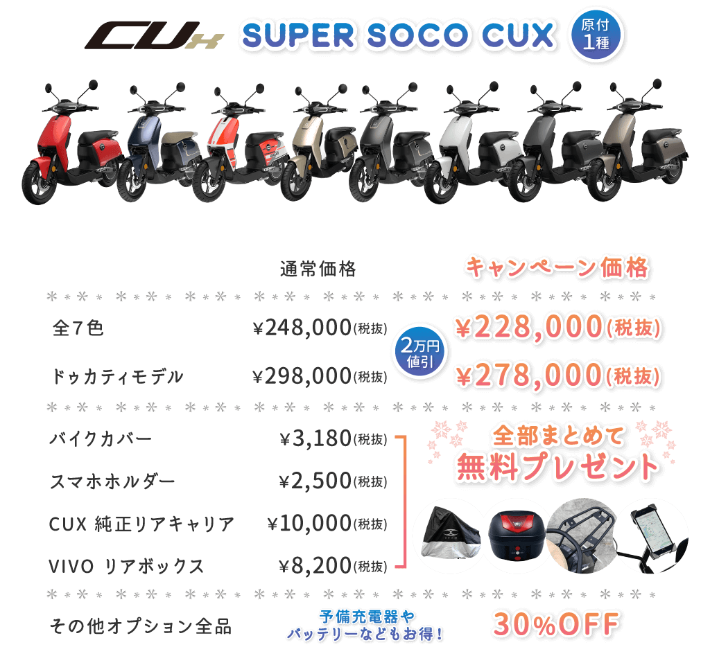 SUPERSOCO CUX キャンペーン概要